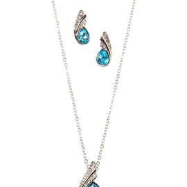 Sea Blue Crystal Necklace Set