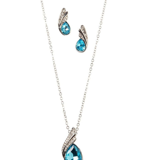 Sea Blue Crystal Necklace Set