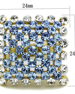 Women Stainless Steel Synthetic Crystal Rings