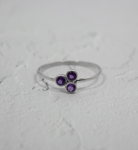 Amethyst Cluster Sterling Silver Ring